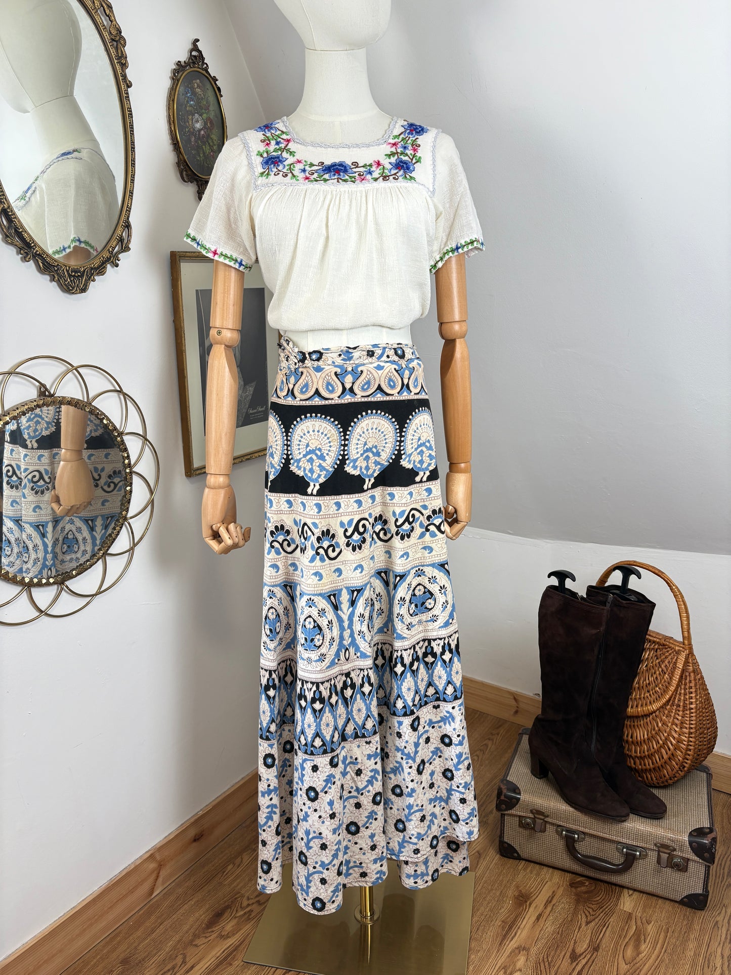 1970s Indian Cotton Wrap Skirt