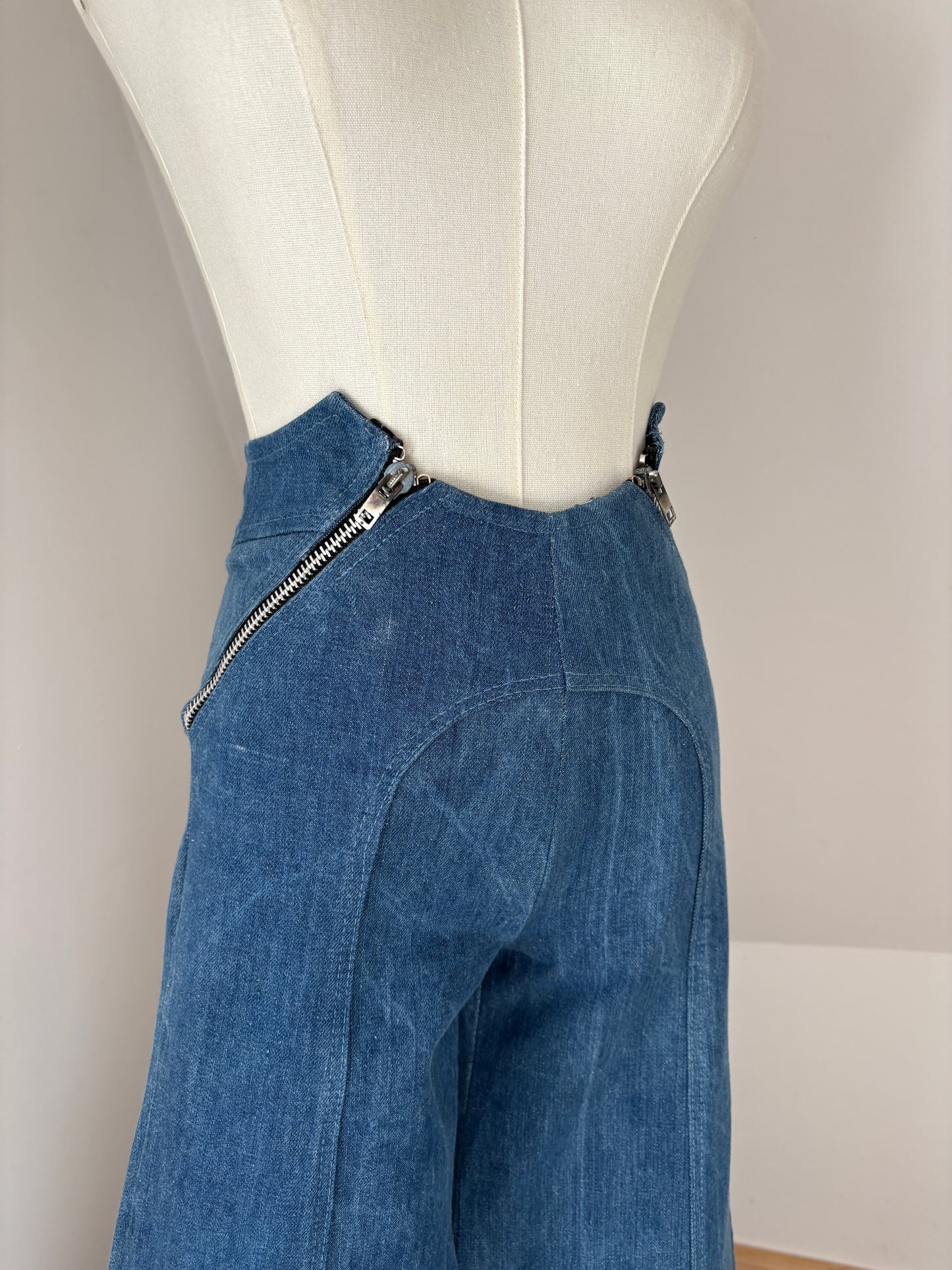 1970s Double Zip Bellbottom Jeans