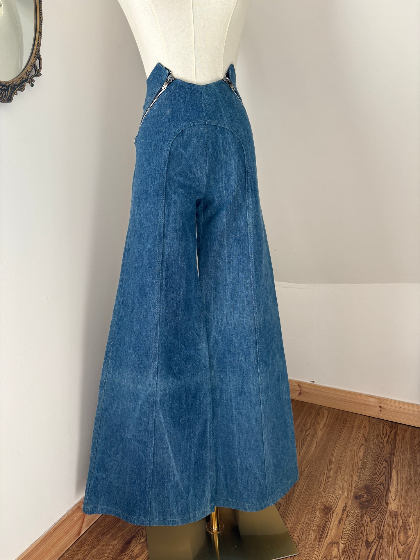 1970s Double Zip Bellbottom Jeans
