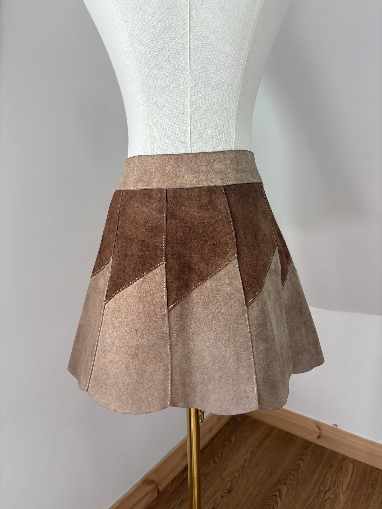1960s Brown Suede Skirt