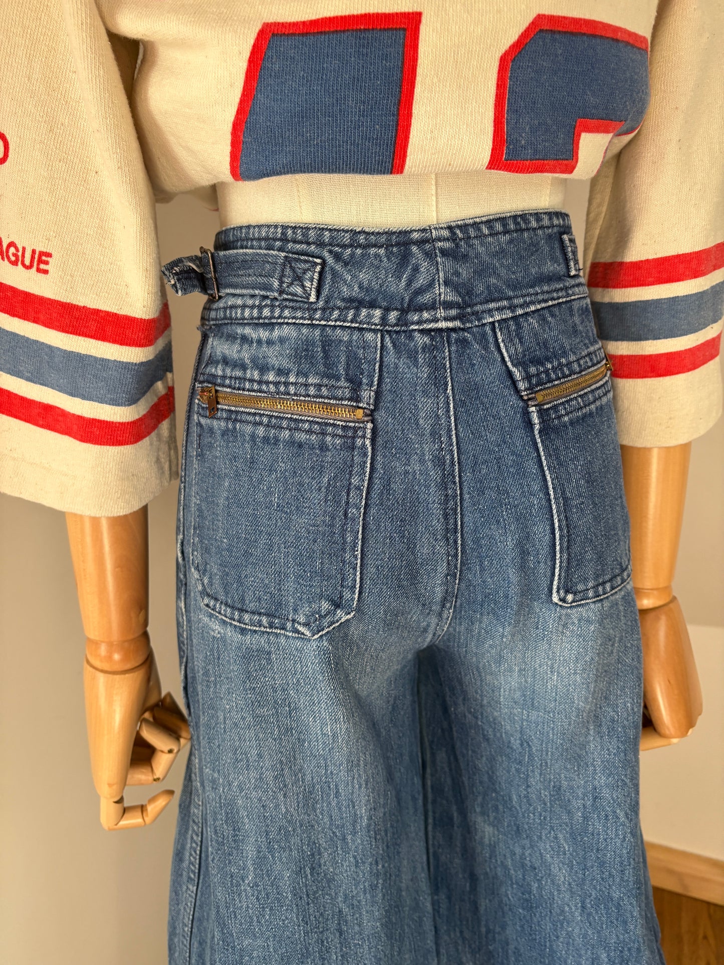 1970s Flare Bellbottoms with Zip Pockets