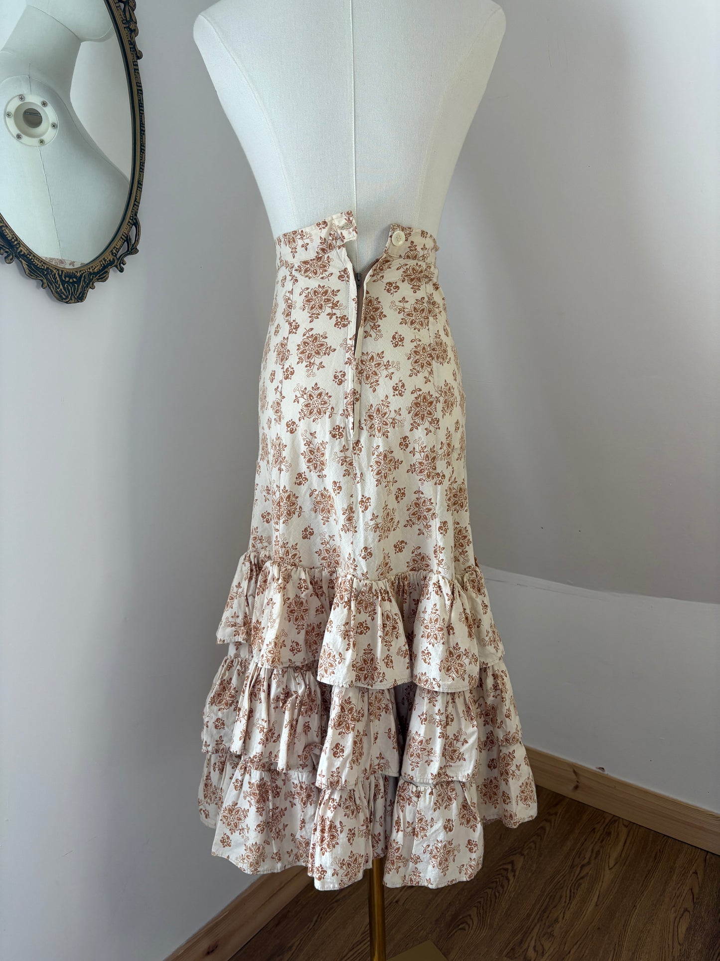 1970s Laura Ashley Tiered Skirt