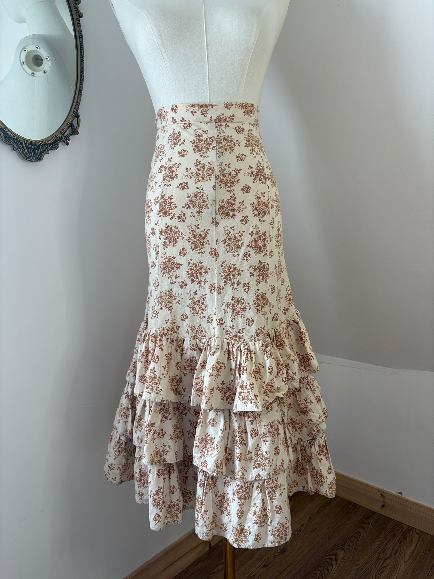 1970s Laura Ashley Tiered Skirt