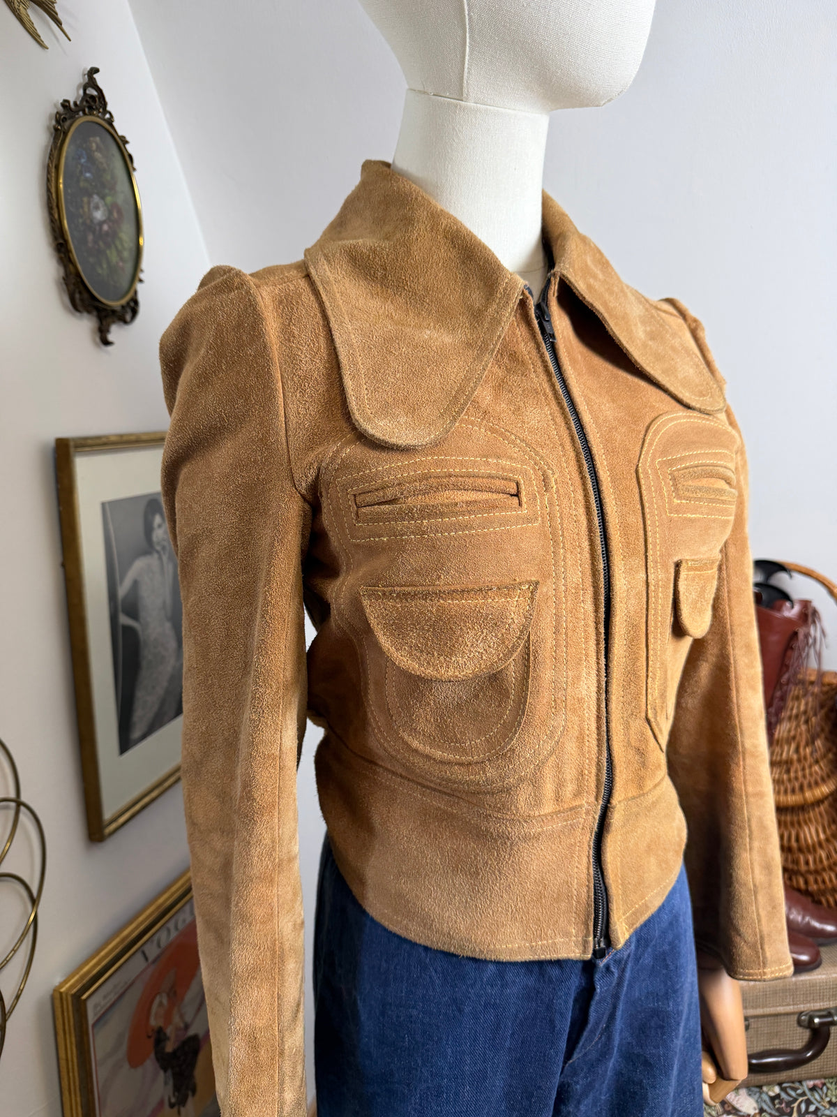 1960s Suede Cropped Jacket