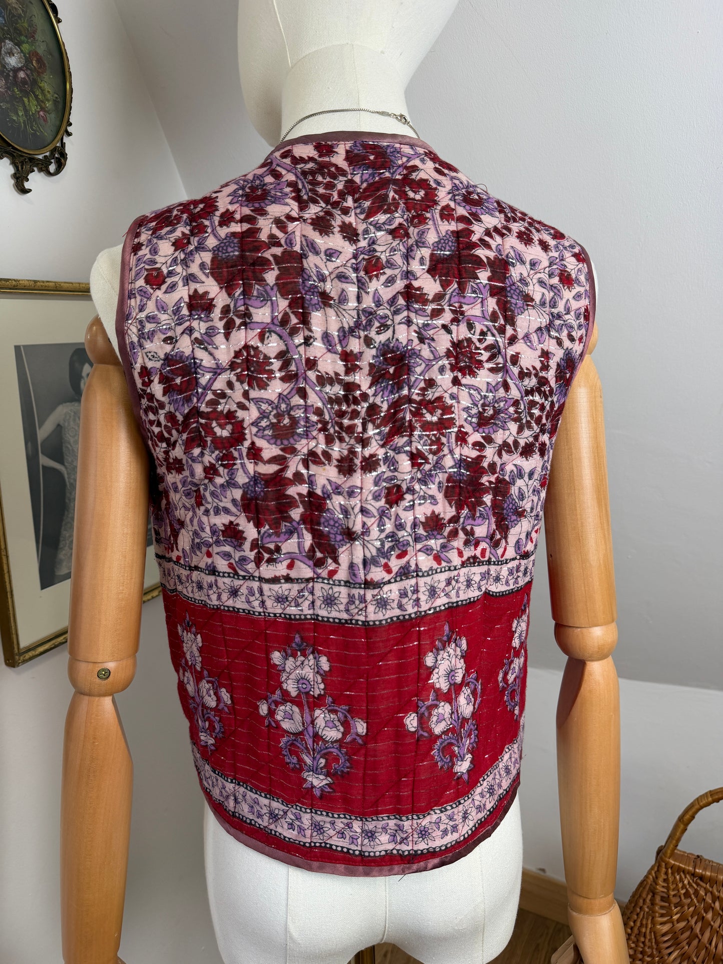 1970s Lurex Blockprint Vest