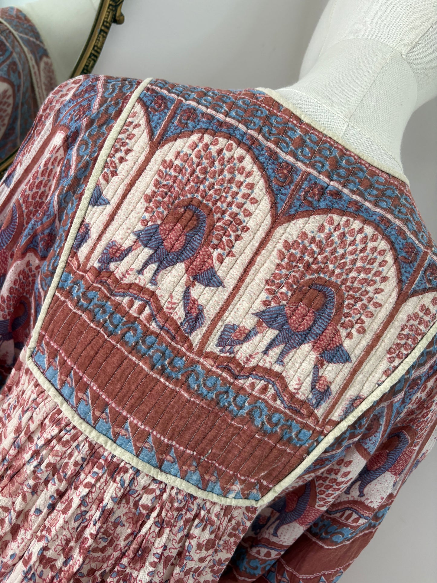 1970s Indian Cotton Blockprint Dress