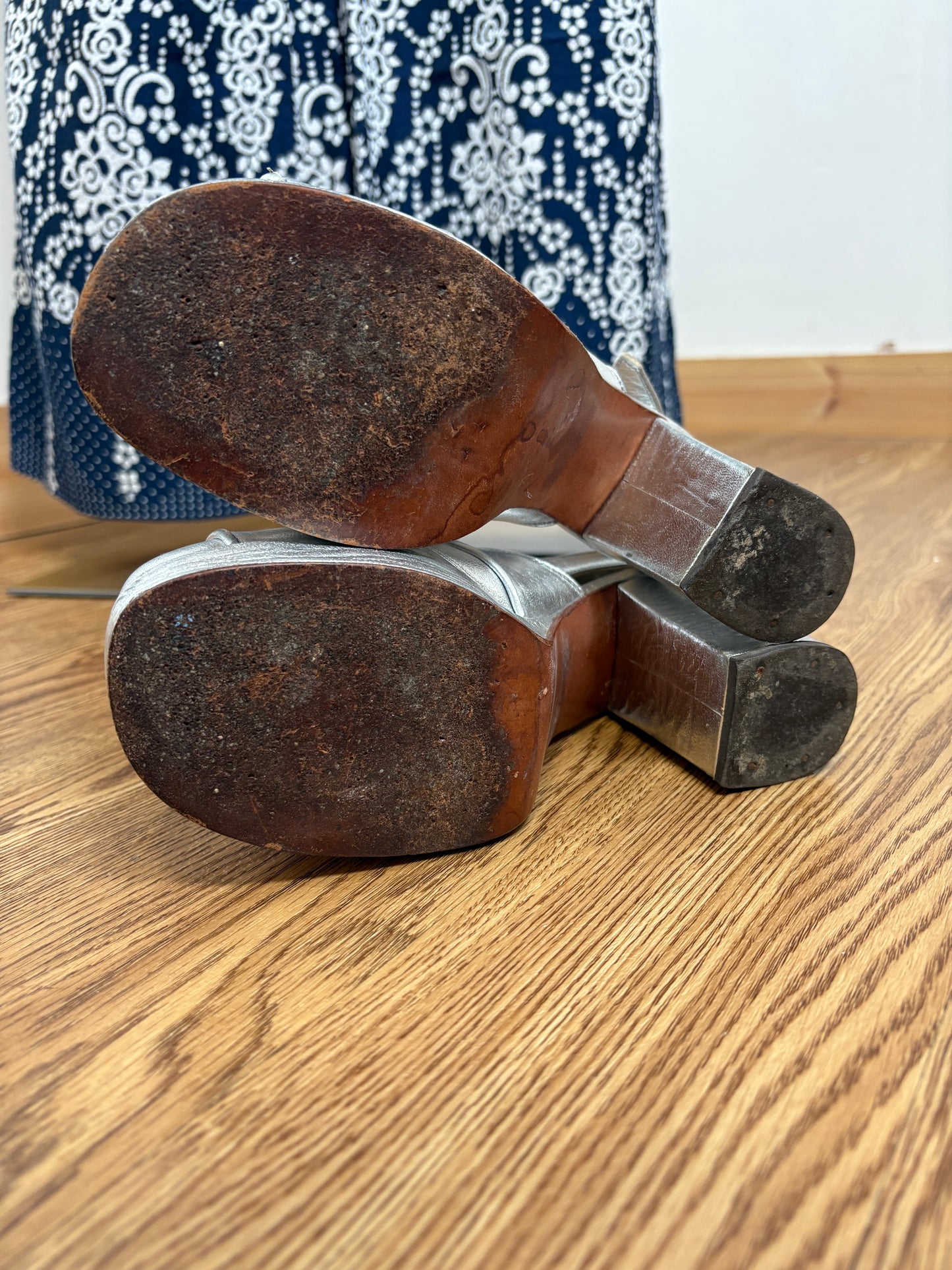 1960s Silver Platform Shoes