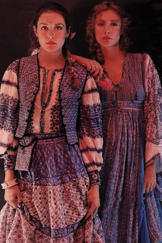 1970s Anokhi Romanian Style Blockprint Blouse