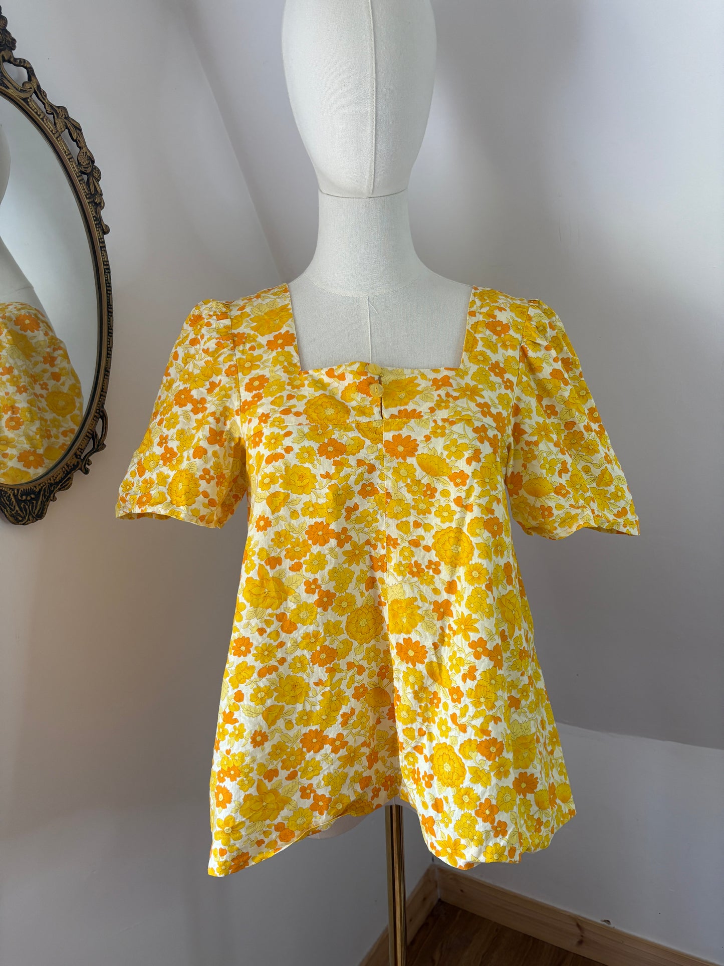 1960s Floral Smock Top