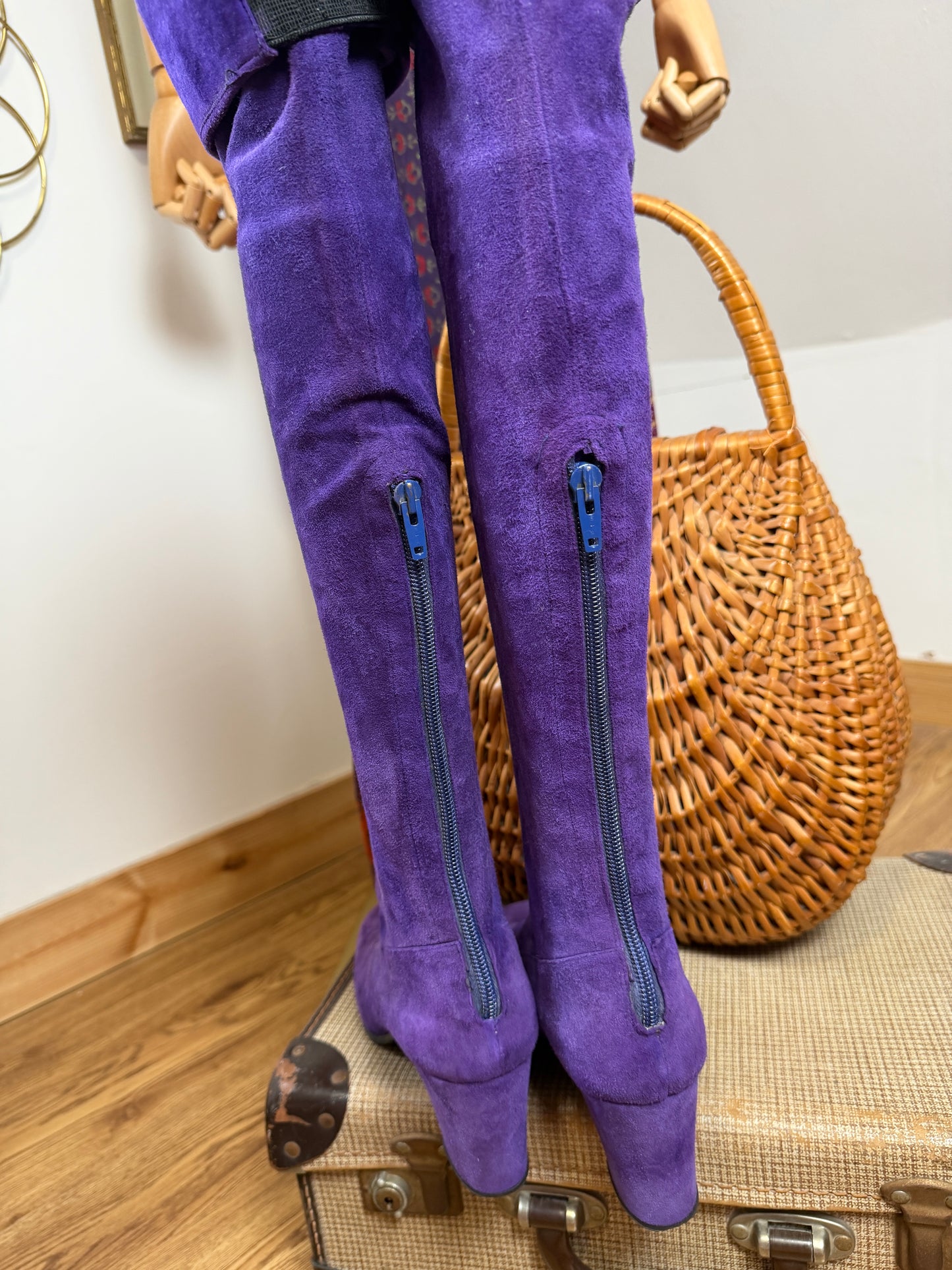 1960s Purple Suede Gogo Boots