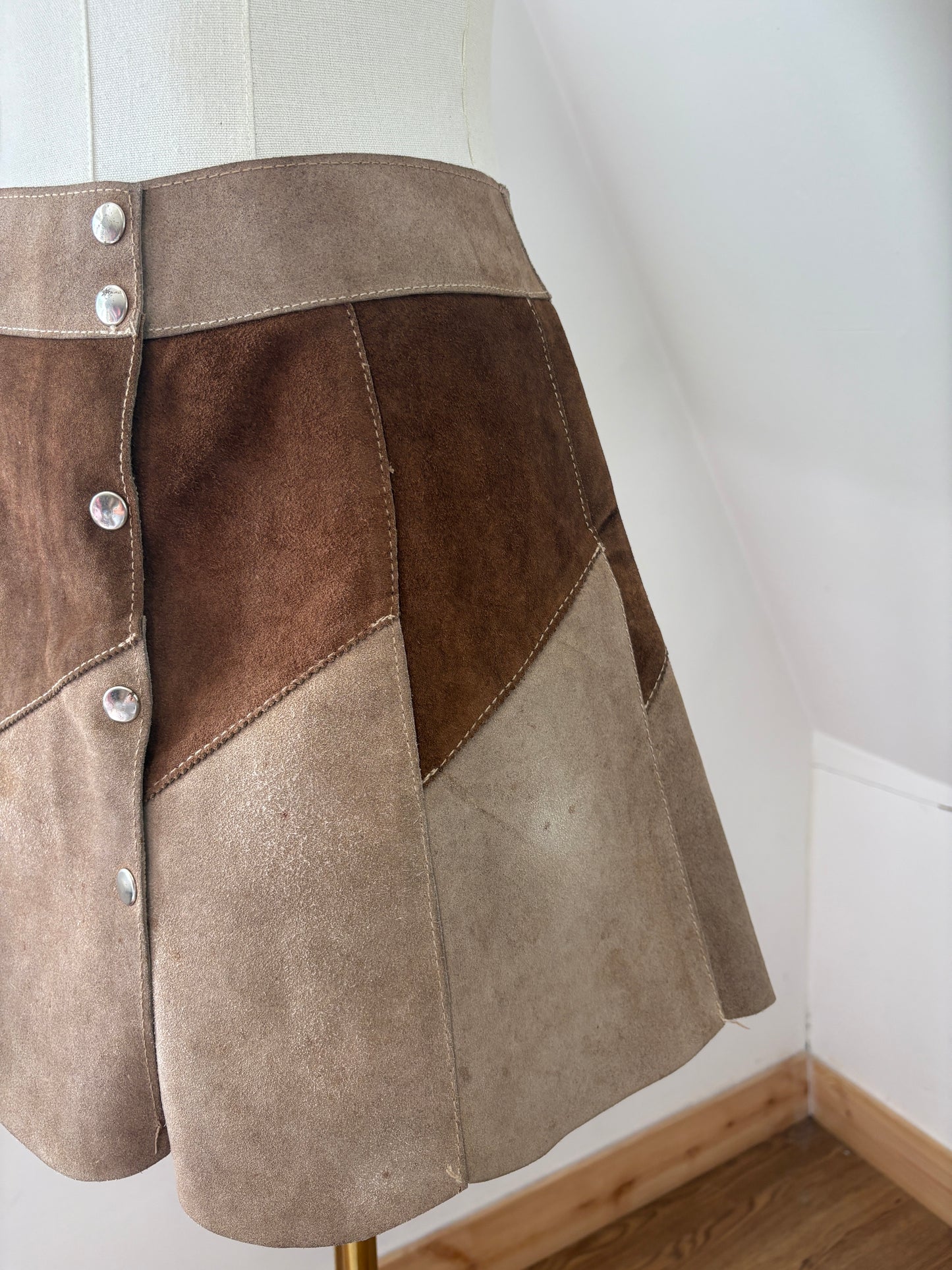 1960s Brown Suede Skirt