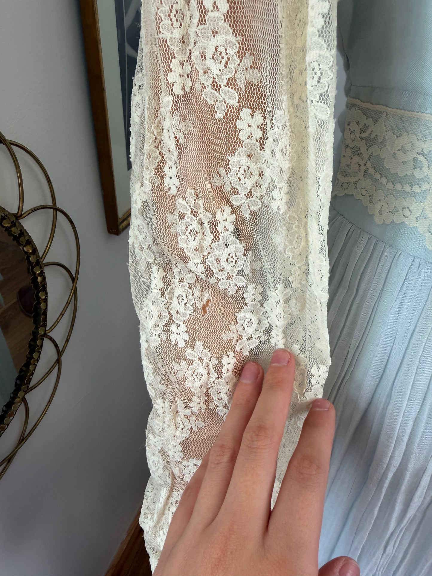 1970s Pale Blue Gunne Sax Dress