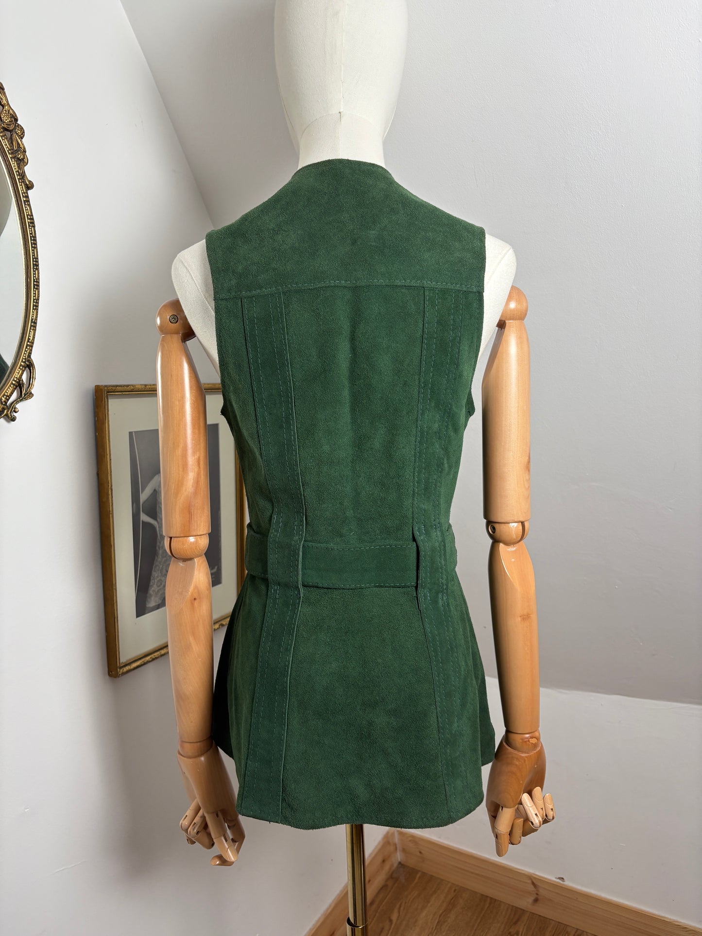 1960s Moss Suede Waistcoat