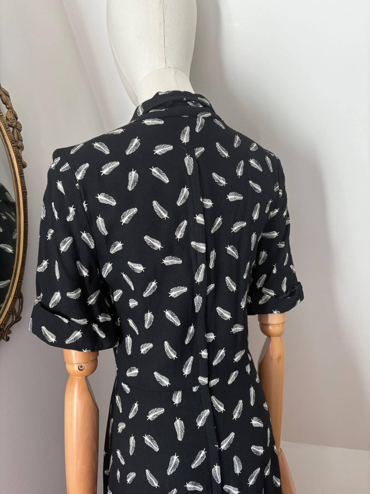 1970s does 1940s Chelsea Girl Feather Dress