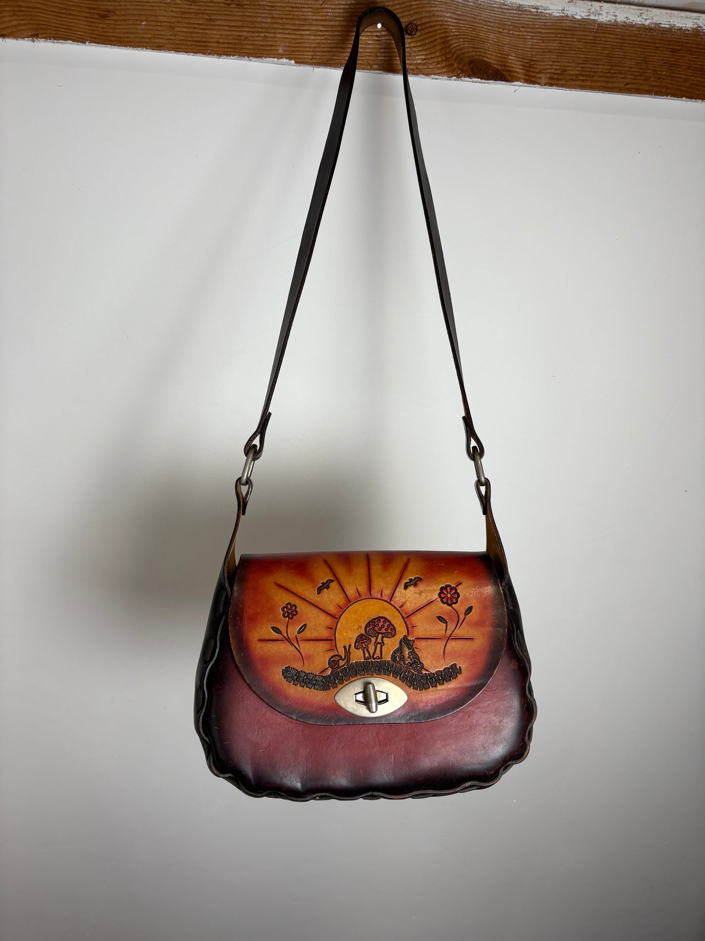 1970s Tooled Mushroom Bag