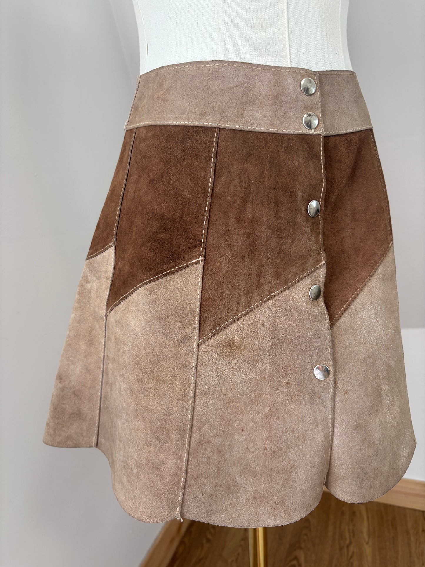 1960s Brown Suede Skirt