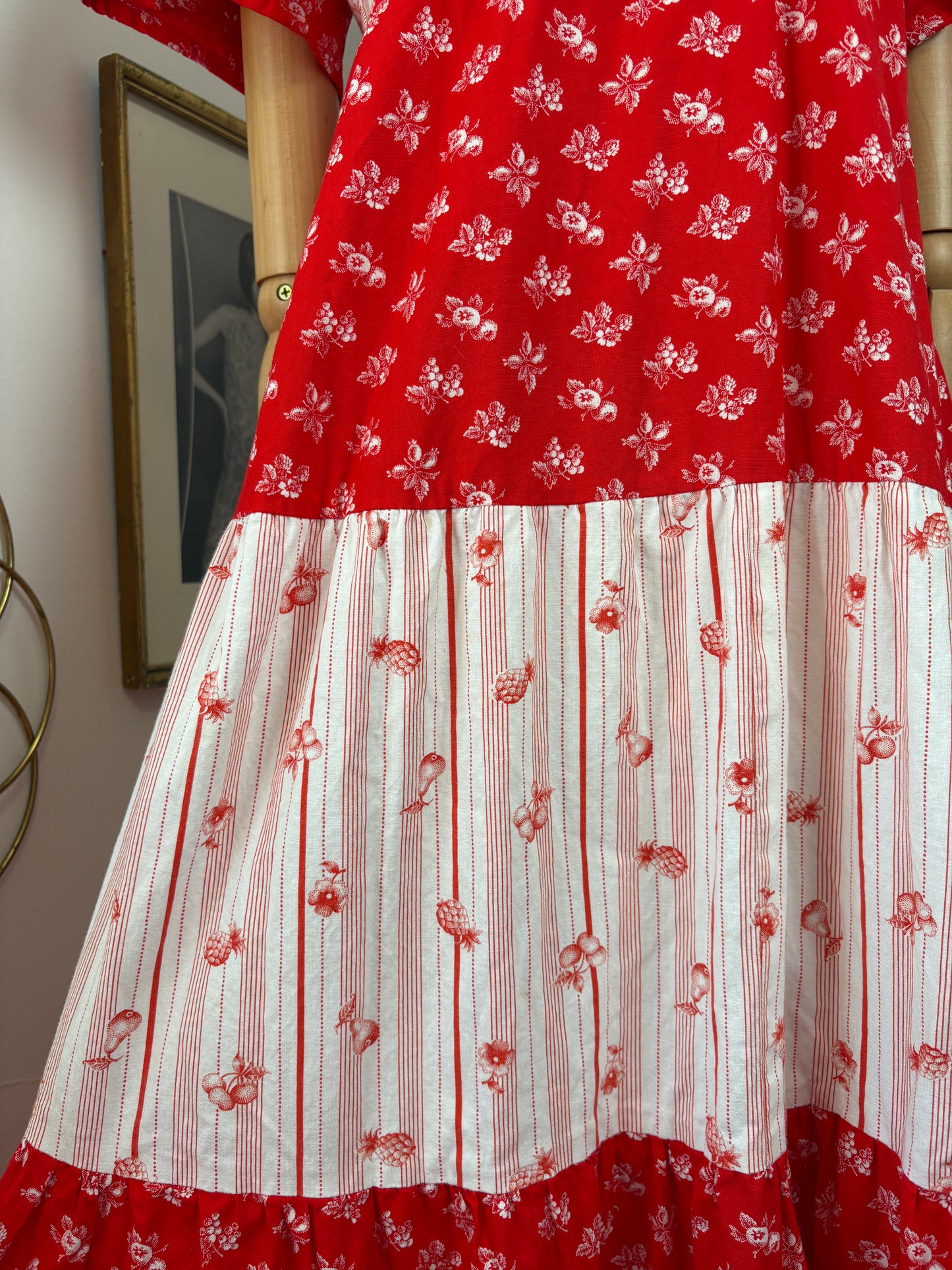 1970s Cotton Fruit Dress