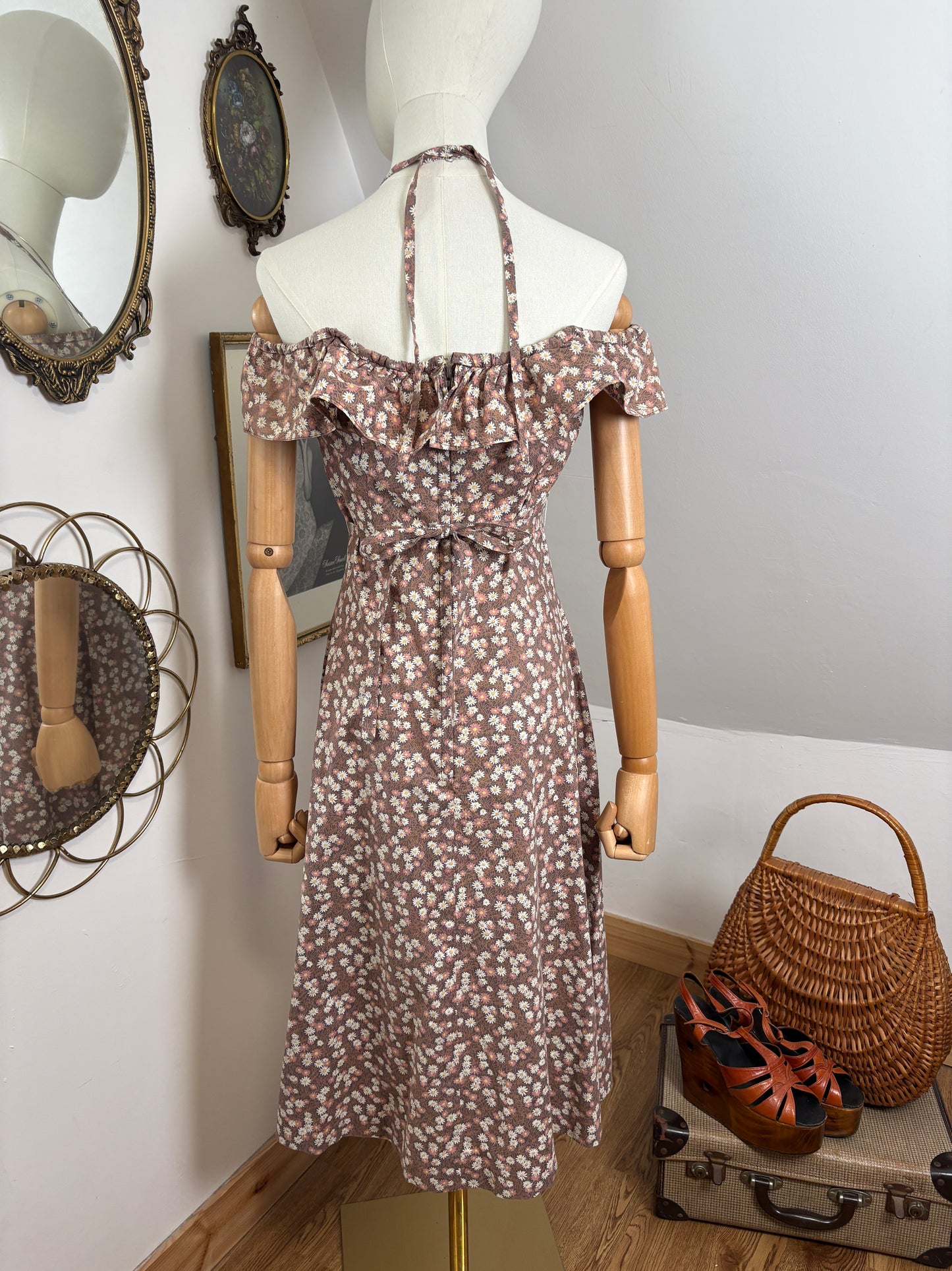 1970s Cotton Floral Sundress