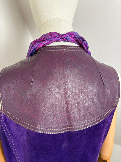 1960s Purple Suede Dress