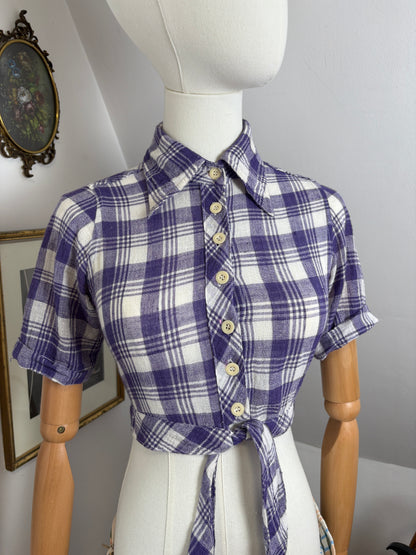 1970s Purple Cheesecloth Shirt