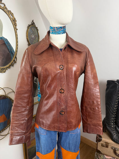 60s / 70s Cherry Leather Jacket