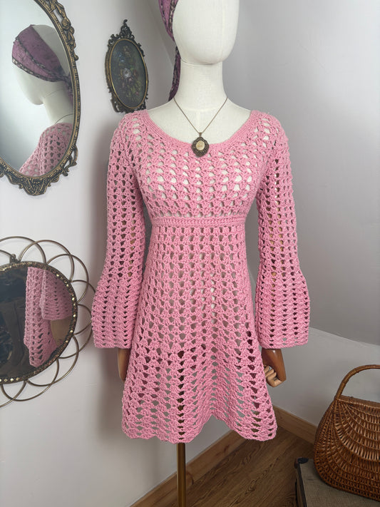 1960s Crochet Mini Dress