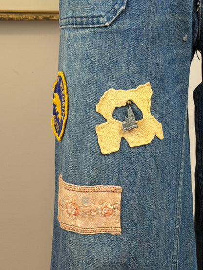 1970s ‘Big E’ Patched Levi Flared Jeans