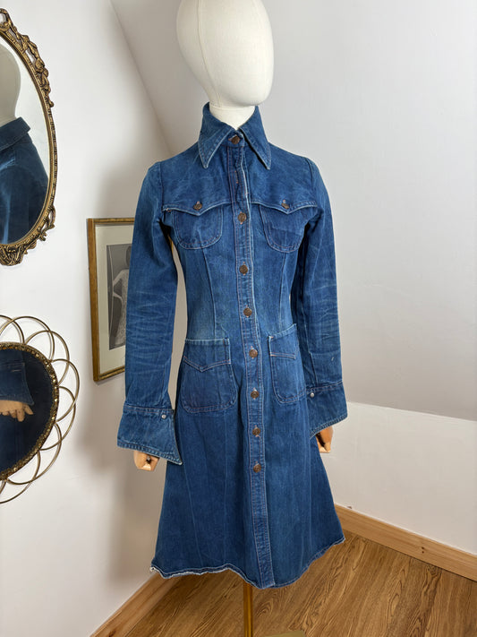 1970s Denim Shirt Dress
