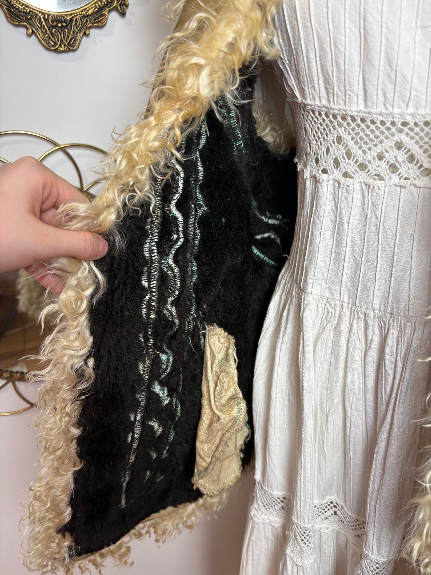 1960s Afghan Vest With Mongolian Trim