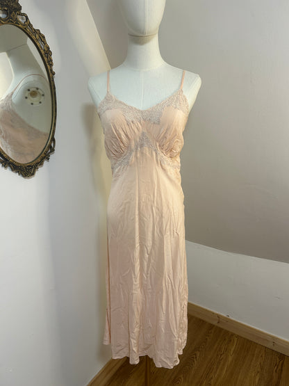 1940s Silk Peach Slip