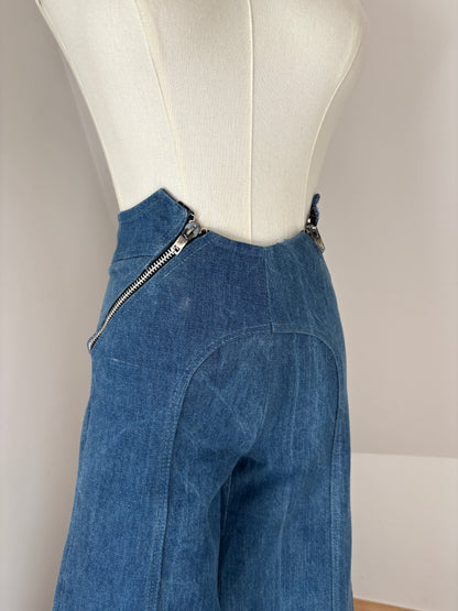 1970s Double Zip Bellbottom Jeans