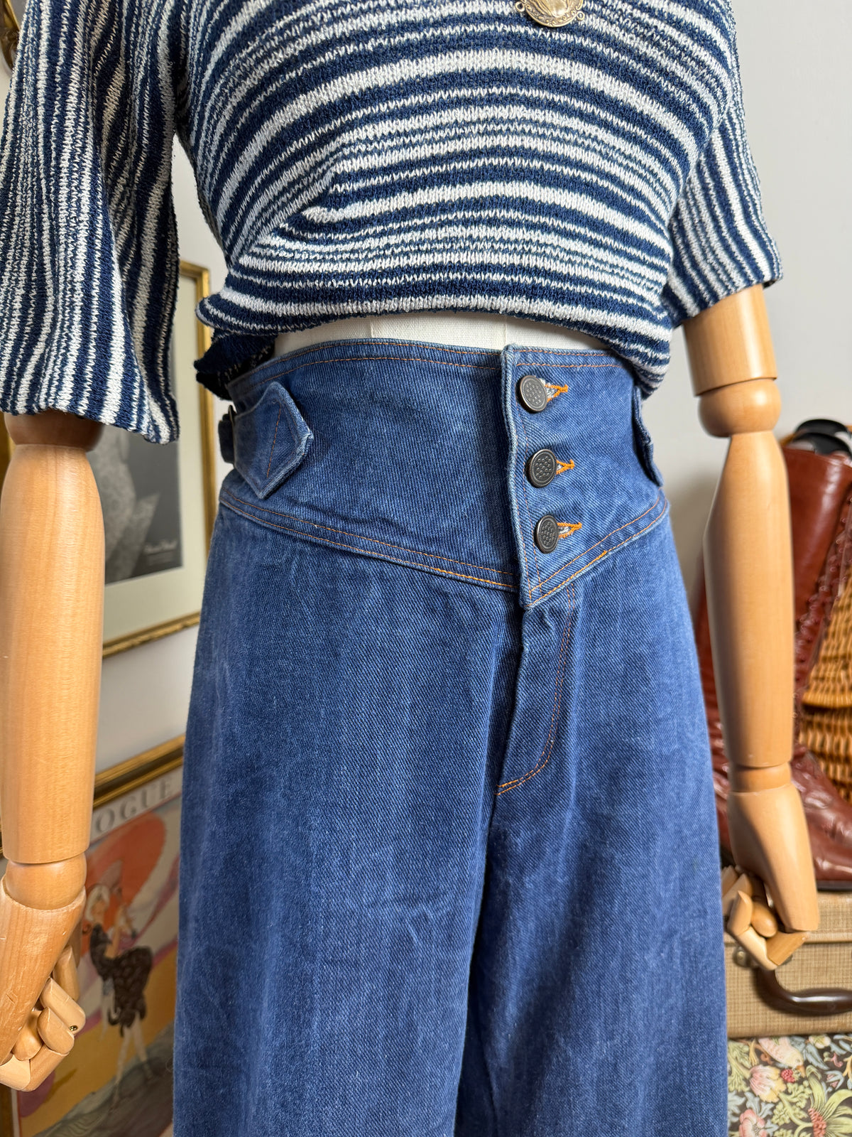 1970s Indigo Bellbottoms
