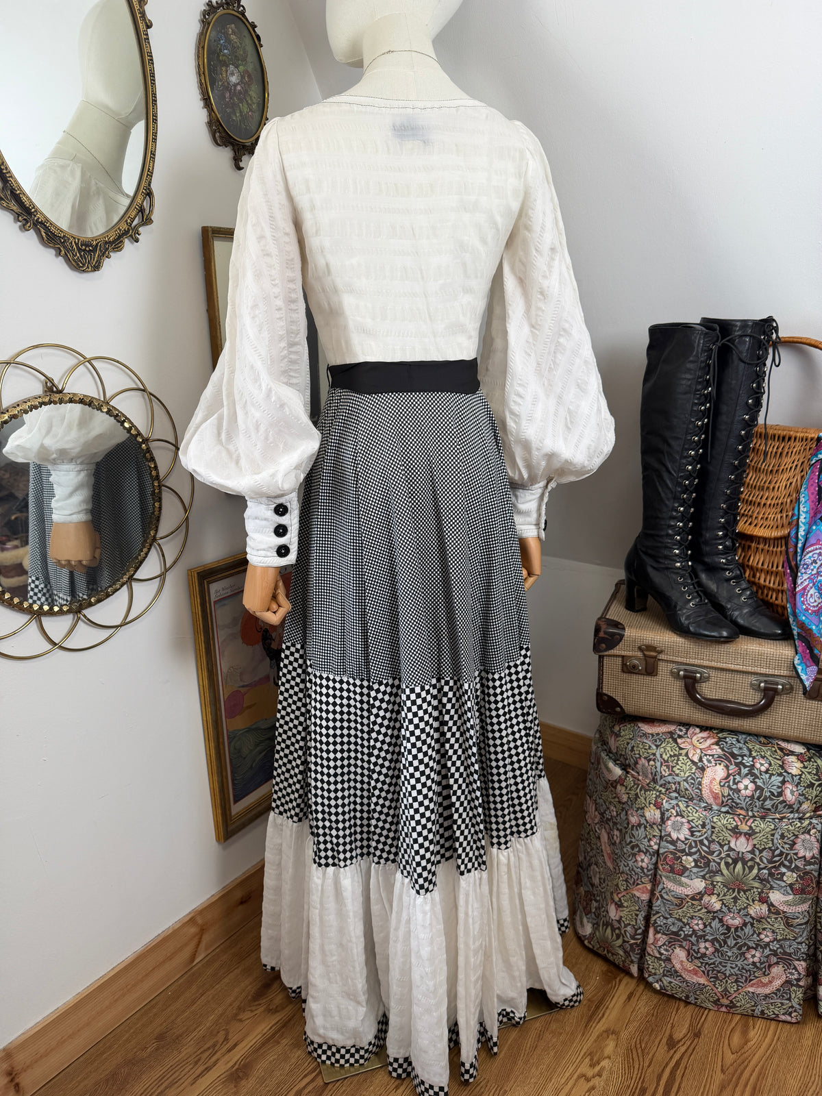 1970s ‘Jean Varon’ Checkerboard Dress