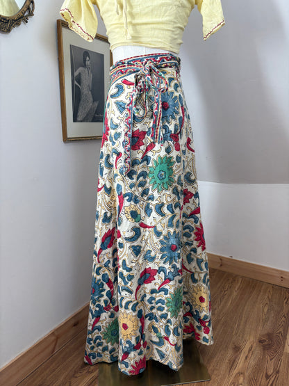 1970’s White Indian Blockprint Skirt