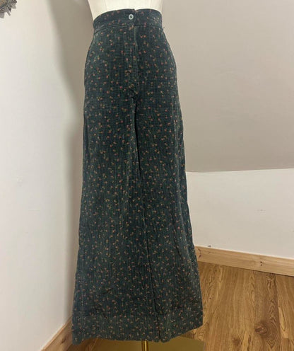 1970’s Floral Velvet Flares