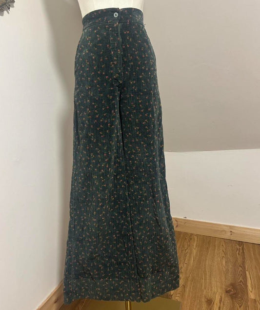 1970’s Floral Velvet Flares