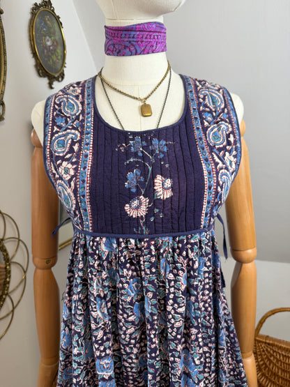 1970s ‘Mayur’ Quilted Pinafore Dress