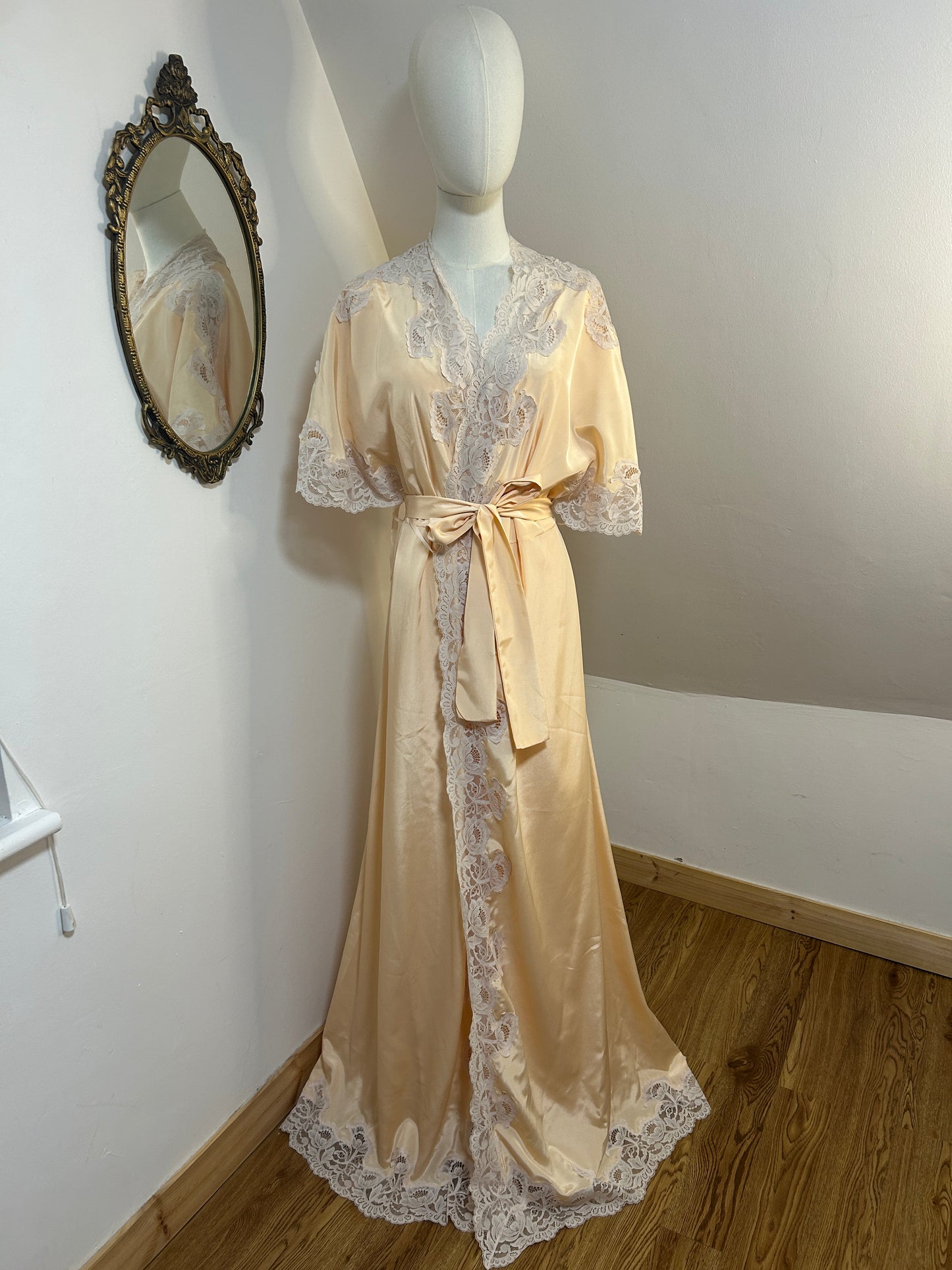 1960s Peach Gown & Slip Set