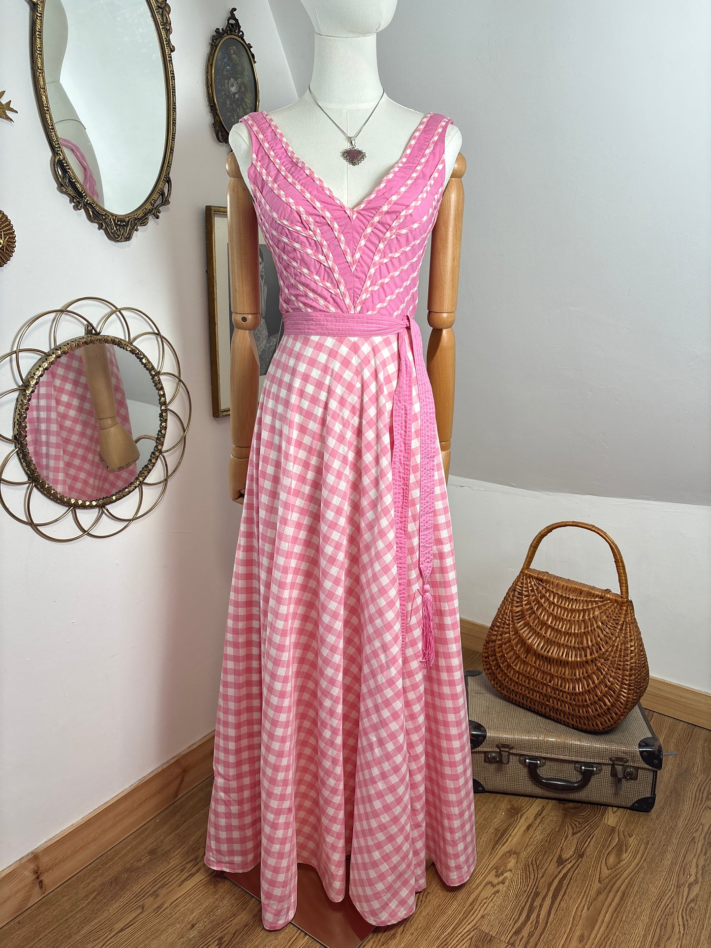 1970s ‘Jean Varon’ Bubblegum Gingham Dress