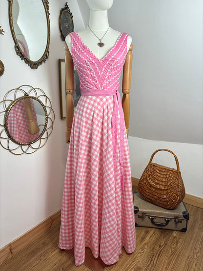 1970s ‘Jean Varon’ Bubblegum Gingham Dress