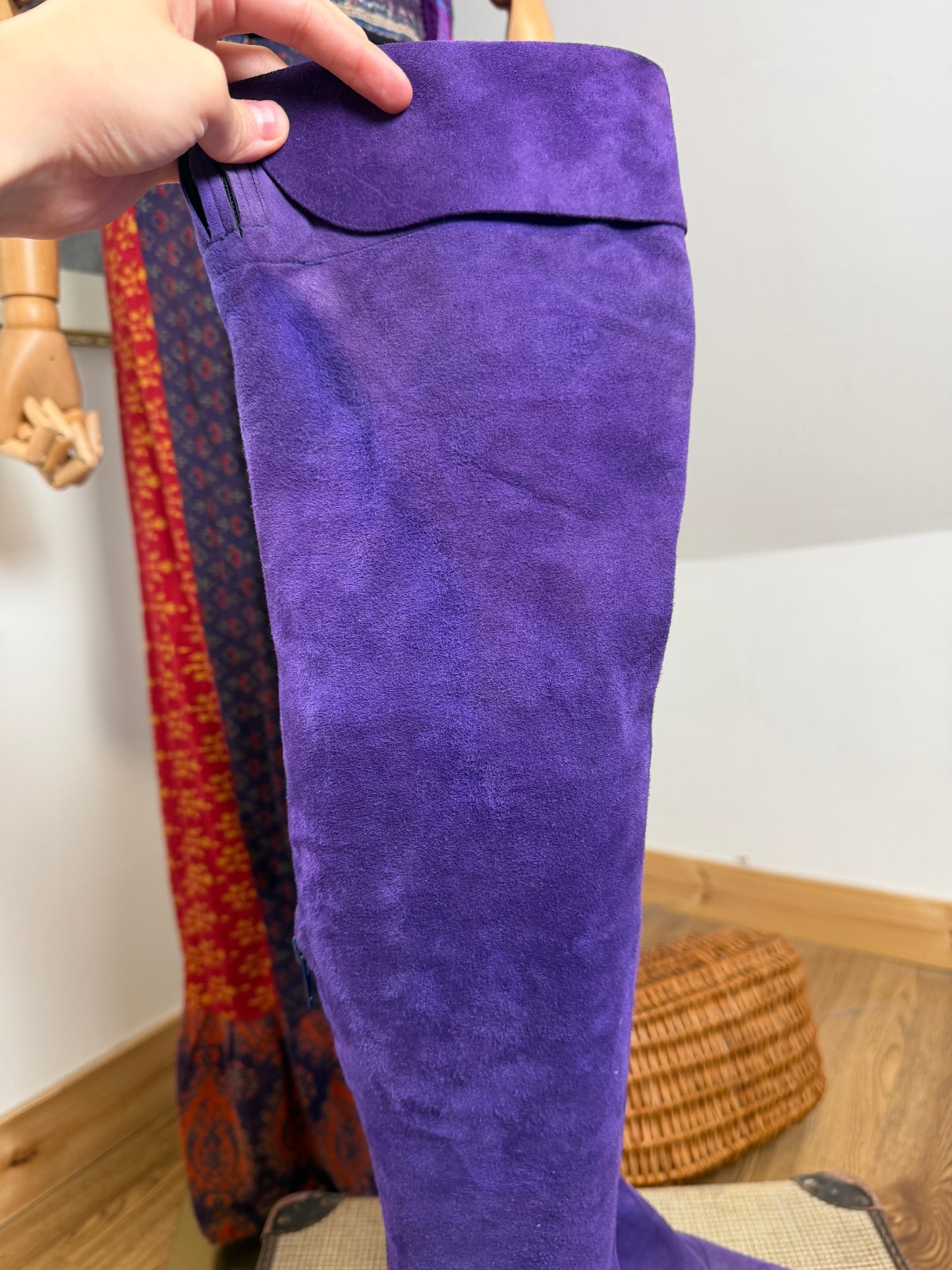 1960s Purple Suede Gogo Boots