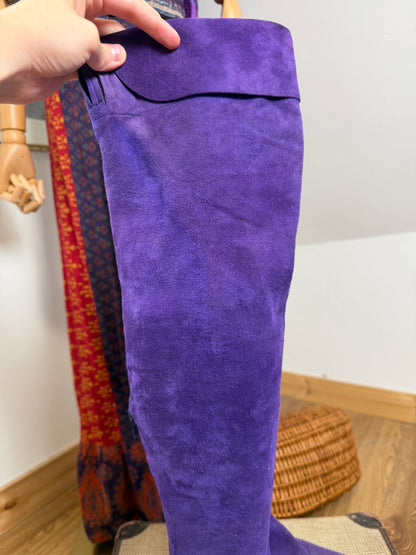 1960s Purple Suede Gogo Boots