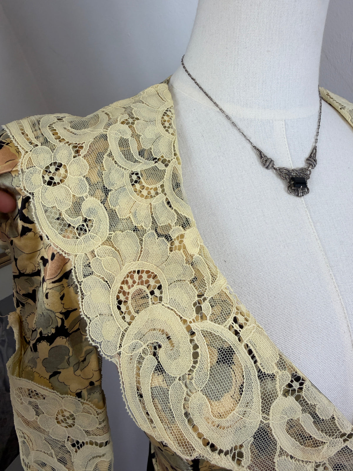 1970s ‘Biba’ Satin Lace Shirt