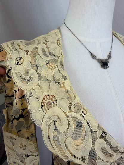 1970s ‘Biba’ Satin Lace Shirt
