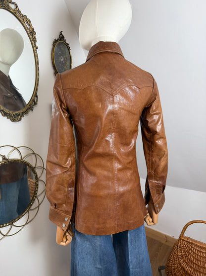 1970s Leather Studded Jacket