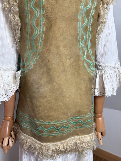 1960s Afghan Vest With Mongolian Trim