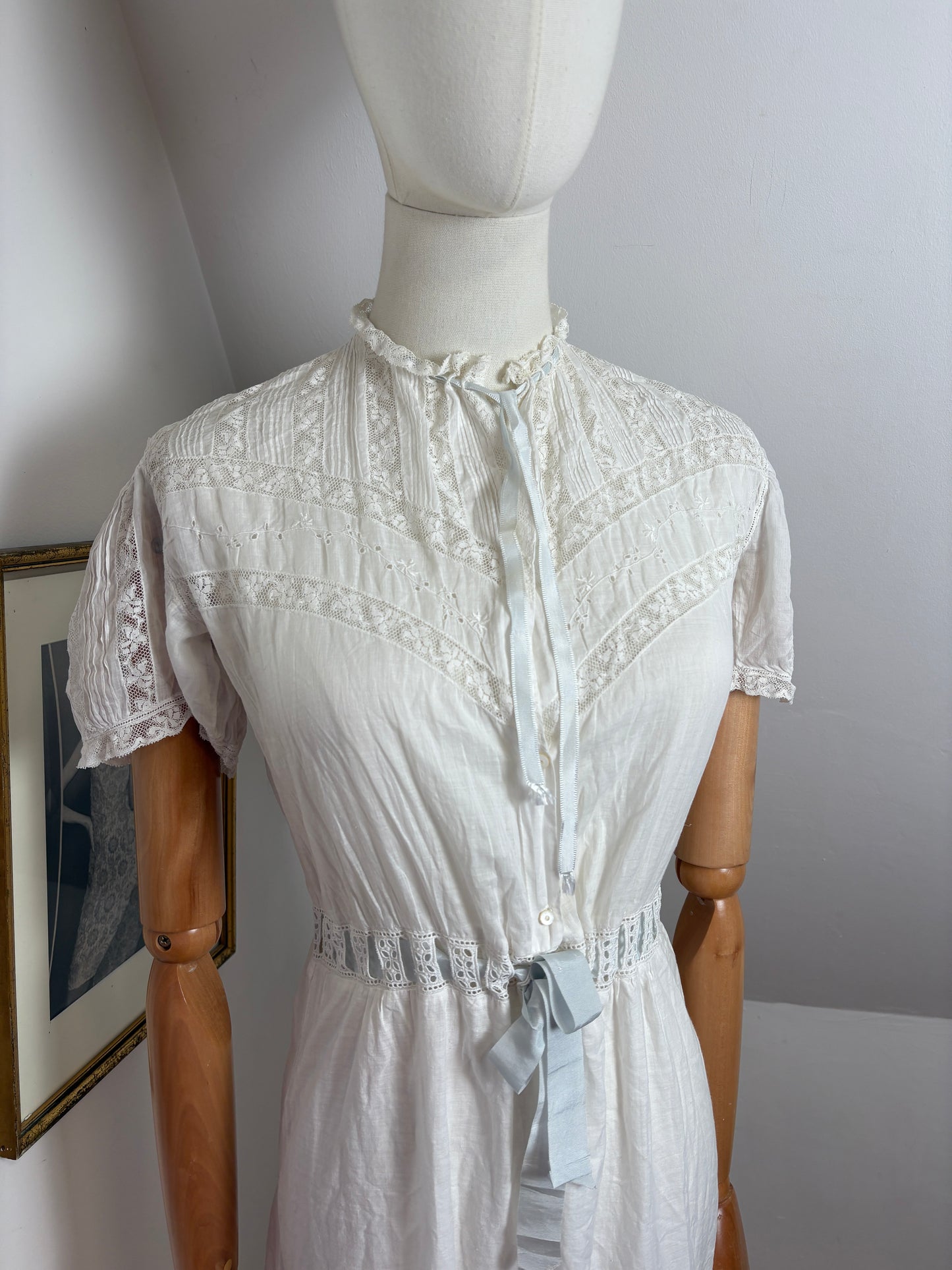 1910s Edwardian Cotton Dress