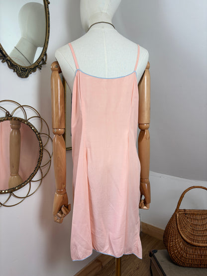 1940s Embroidered Slip Dress