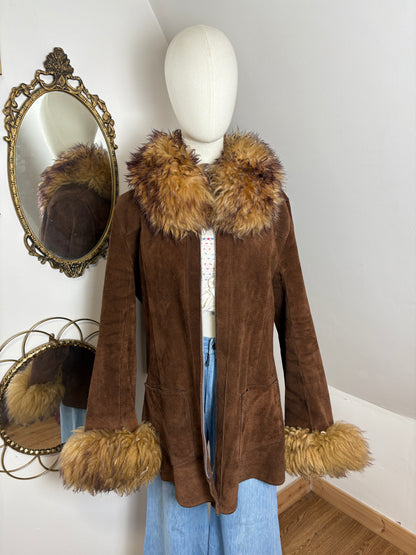1970s Suede Fur Trim Jacket