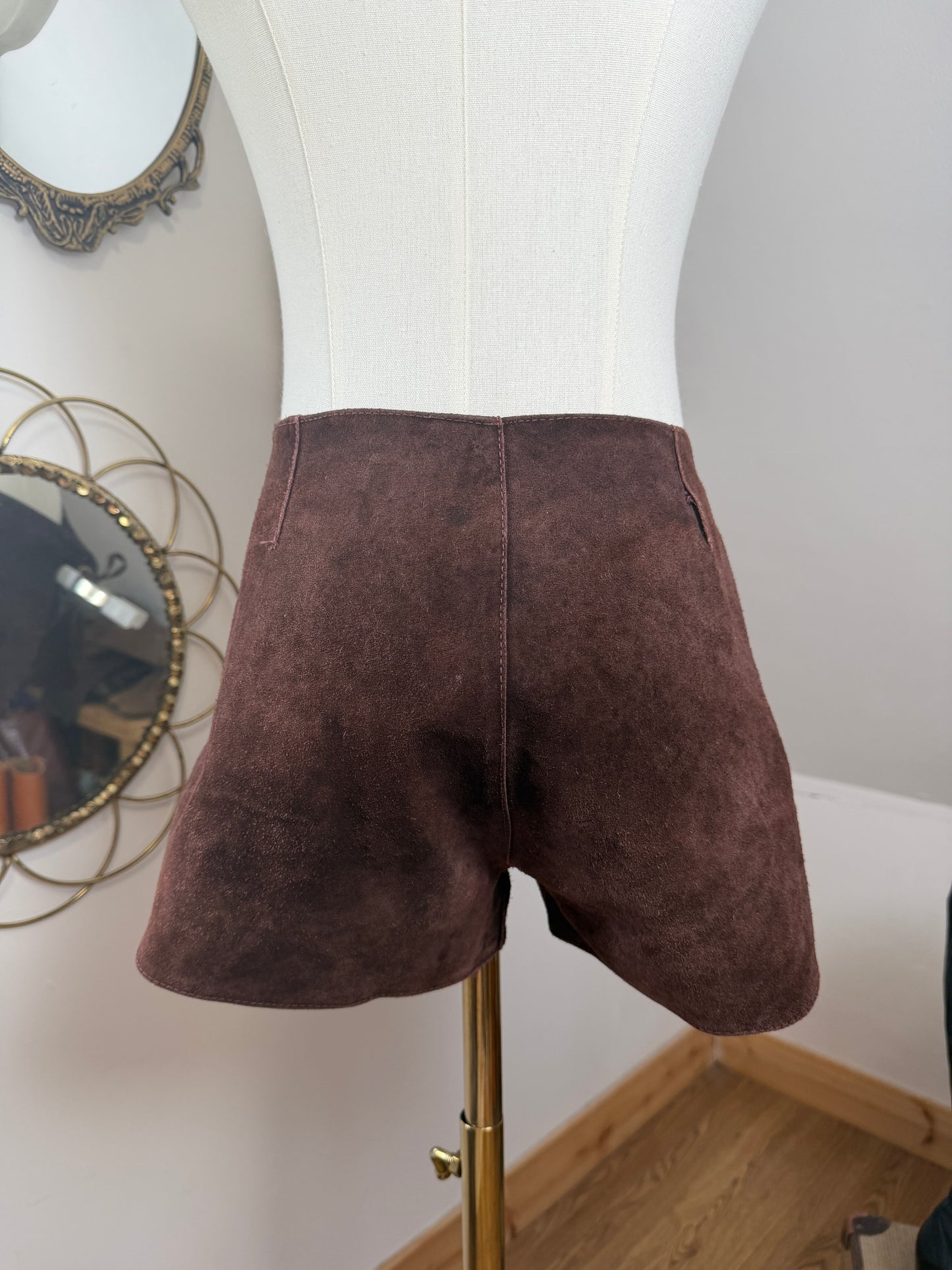 1960s Suede Lace Up Hotpants